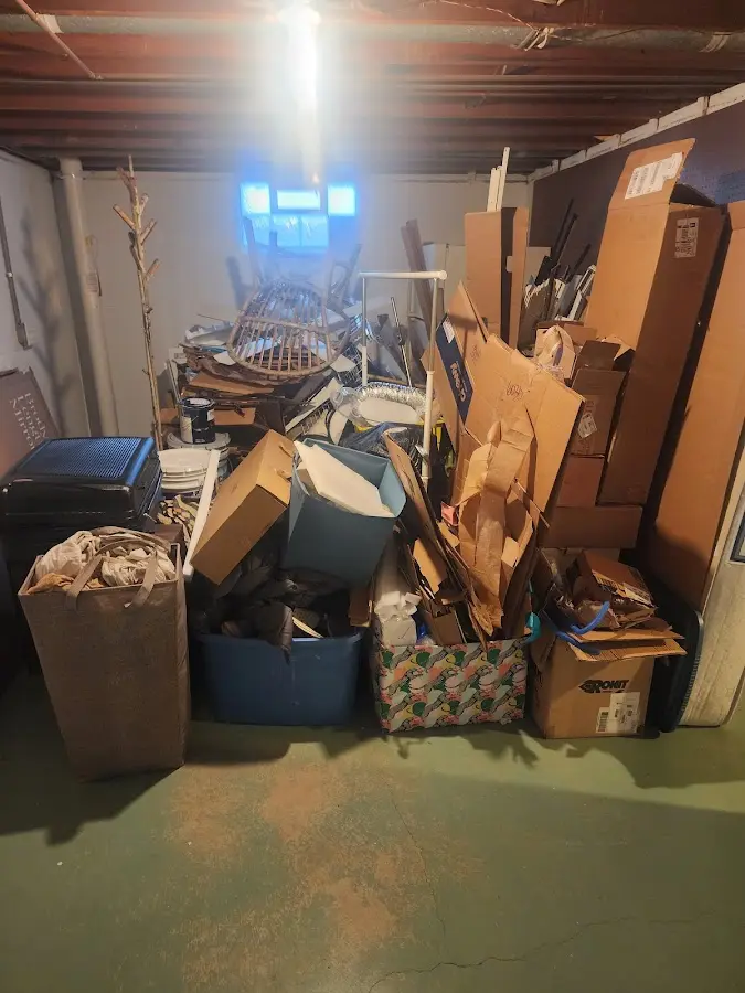 Roll-off dumpster container at job site for Roll Off Dumpster Rental in Oceanport